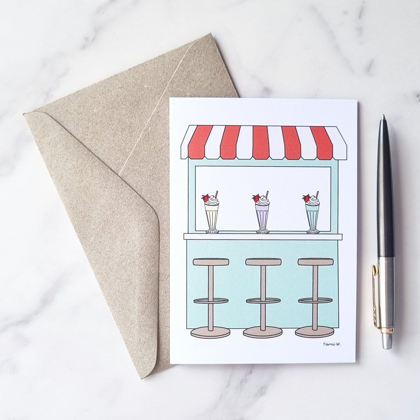 Three Colourful Milkshakes Card