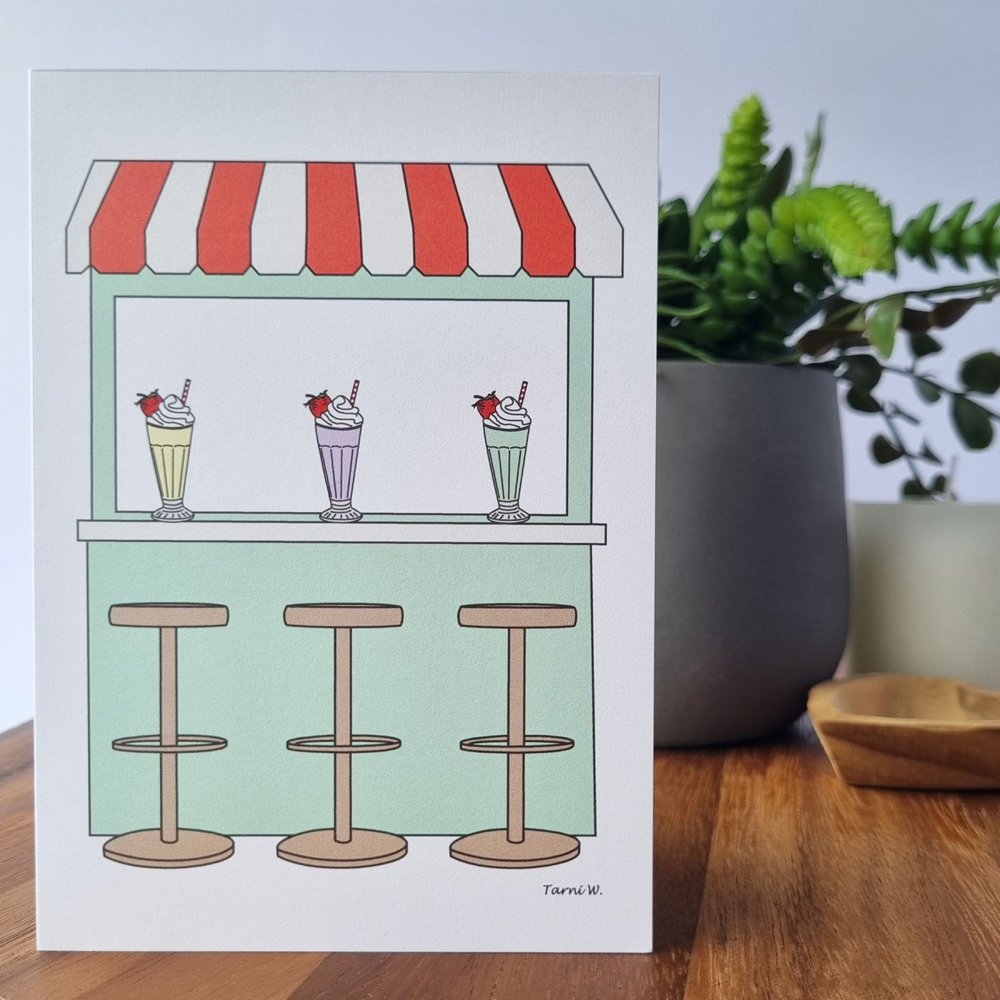 Three Colourful Milkshakes Card
