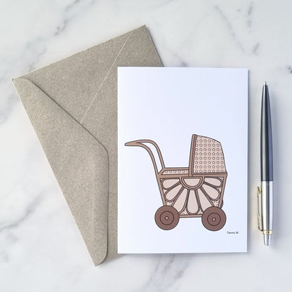 Vintage Pram Card